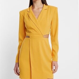 Express Stylish Yellow Blazer Dress